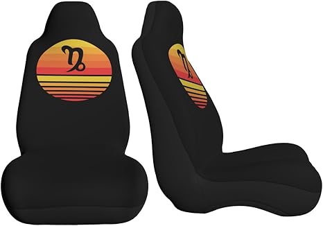 Zodiac Sign Capricorn Symbol Car Seat Covers Front Seat Covers Protector Car Interior Decor Set of 2 Fit Most Car Seat Covers for Car SUV Truck Sedan
