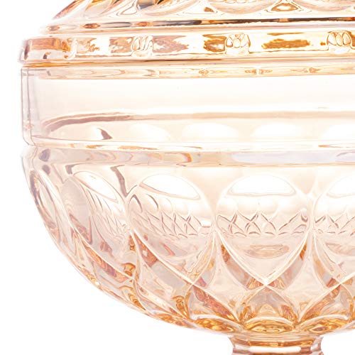 POTICHE DECORATIVO CRISTAL C/PÉ ANGEL ÂMBAR 15x24cm