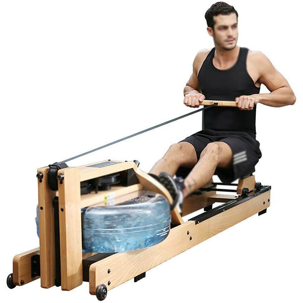 Fitness Water Rower W/LCD Screen and with Silent Magnetic Belt System for  Home Use Water Resistance Row Machine Exercise Equipment Rowing Machines