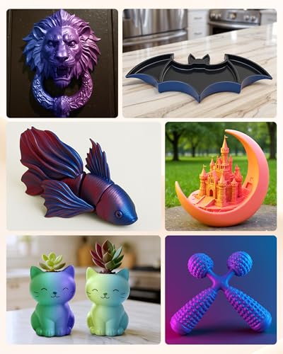 Image of TECBEARS Dual Color PLA Filament 1.75mm, Matte PLA 3D Printer Filament, Dimensional Accuracy + /- 0.02 mm, 1KG Spool(2.2 lbs),PLA Matte Filament (Black Blue)
