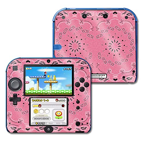 MightySkins Glossy Glitter Skin for Nintendo 2DS - Pink Bandana | Protective, Durable High-Gloss Glitter Finish | Easy to Apply, Remove, and Change Styles | Made in The USA
