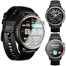 AGM Legion Rugged Smart Watch for Men Women, Bluetooth Calling, AMOLED Display, Heart Rate/SpO2/Sleep Tracking, 5ATM Waterproof, 100+ Sports Modes, DIY Dial, 30D Standby for Tactical Outdoor, Black