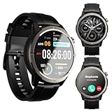AGM Smart Watch Stocking Stuffers for Men Women, Bluetooth Calling, AMOLED Touchscreen, 100+ Sports Modes, Heart Rate Sleep SpO2 Monitor, DIY Dials, 5ATM Rated, Yankee Swap Gifts for Outdoors, Black