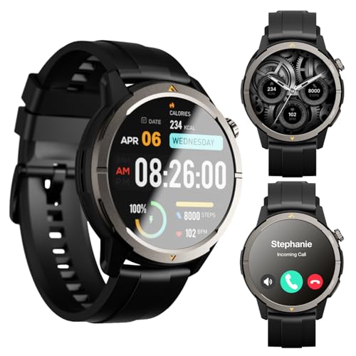 AGM Legion Rugged Smart Watch for Men, 1.43" HD AMOLED Touchscreen, Bluetooth Calling, 5 ATM & IP68, Sports Modes, Barometer & Altimeter, DIY Dials, 2