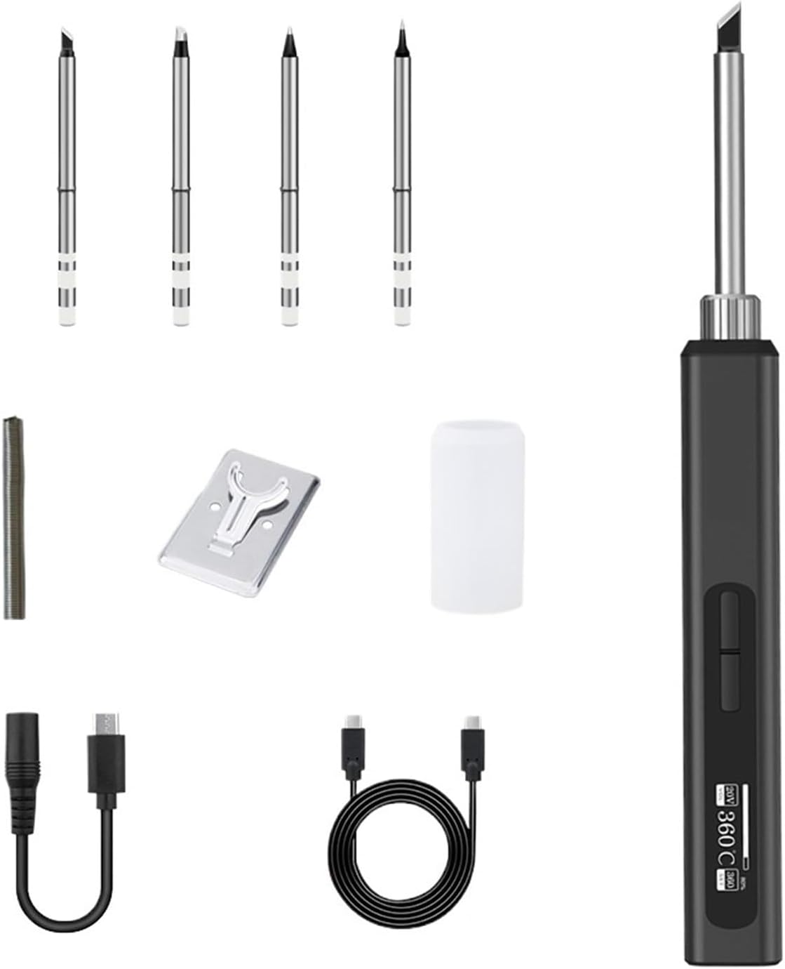 Soldering Iron Kit Electric Soldering Iron Kit 65W Repair Tool Welding Solder Rework Station Heat Pencil Smart Portable Solder Iron Tips (D with Holder)