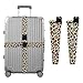 2 Pack Luggage Strap Fashion Color Leopard Beige Portable Adjustable Long Belts Keep Suitcase Secure for Sea Trips, Casual Trips, Daily Use identificador de maletas