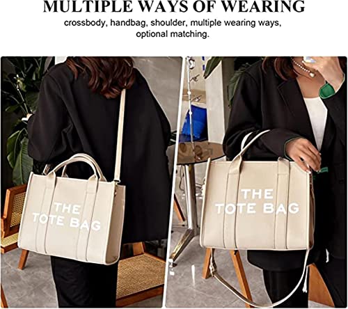 The Tote Bags for Women Large PU Leather Tote Bag Trendy Travel Tote Bag Handbag Top-Handle Shoulder Bags - Image 6