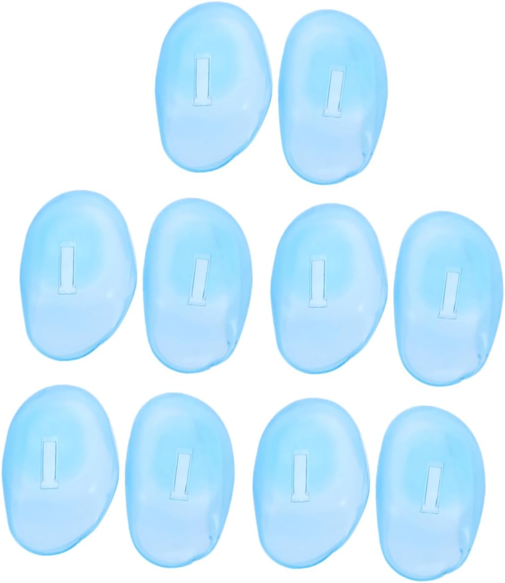 24pcs Professional Silicone Ear Protection Sleeves for Hair Dyeing and Care Soft Earmuffs Sky Blue for Comfort and Noise Reduction