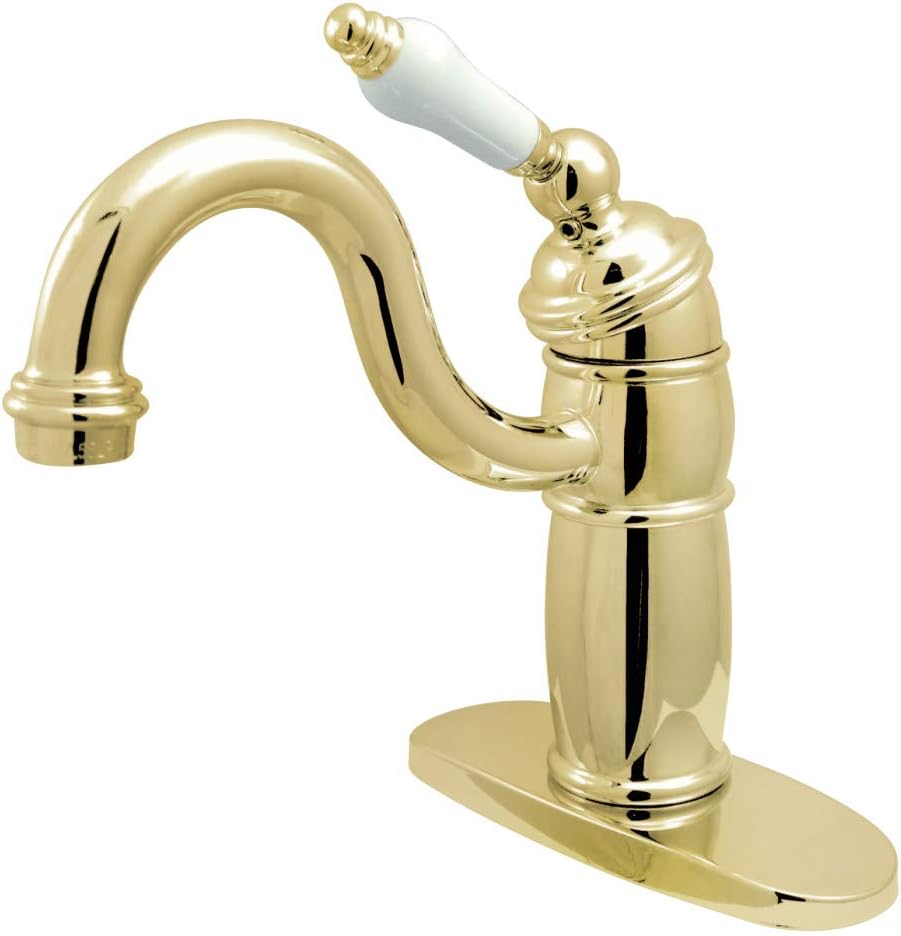 Kingston Brass KB1482PL Victorian One-Handle 1-Hole Deck Mount Bar Faucet in Polished Brass