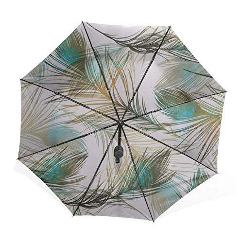 Womens Compact Umbrella Leaf Feather Home Decoration Windproof Mens Rain Umbrella Rain & Wind Resistant Compact And Lightweight For Business And Travels #TOP3