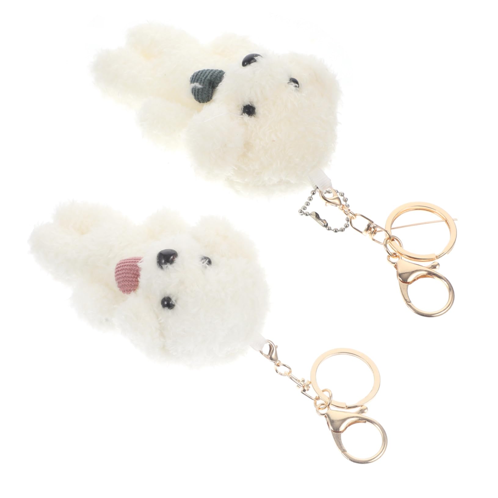 FUNOMOCYA 2個 可愛い犬ぬいぐるみキーホルダー バッグチャーム かわいい小型犬デザイン 耐久素材 使用可 バッグ飾り 向け