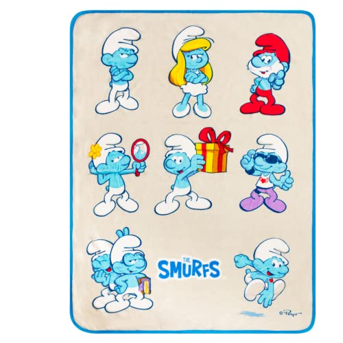 Collectibles Smurfs Bedding Super Soft Micro Raschel Throw, 46 in x 60 in, (Official Licensed Product) by Franco