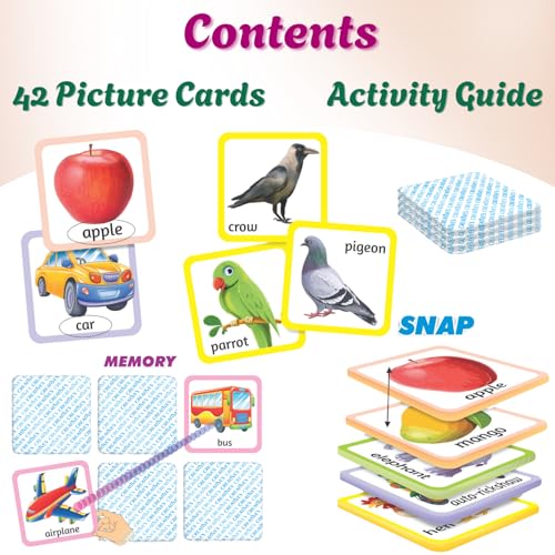 Image of Creative's Let's Learn New Words & Classification | Learning Cards Game for Kids | Name, Classification, Memory, Snap Cards Game | Educational Game for Kids | Ages 3 & Up