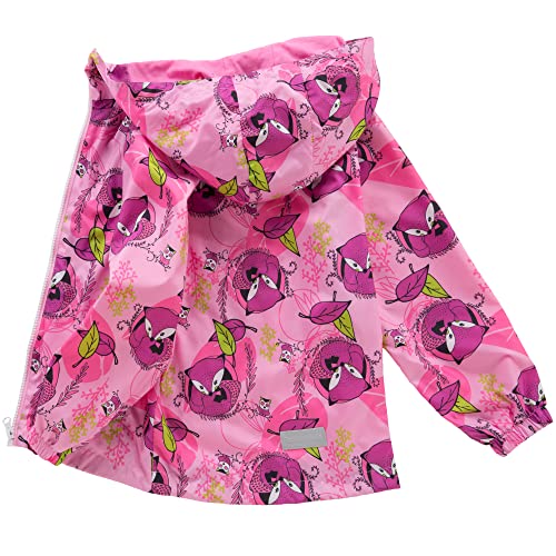 Image of Girls Rain Jackets Waterproof Lightweight Hooded Cotton Kids Outdoor Raincoats Breathable Windbreakers 4-5 Years