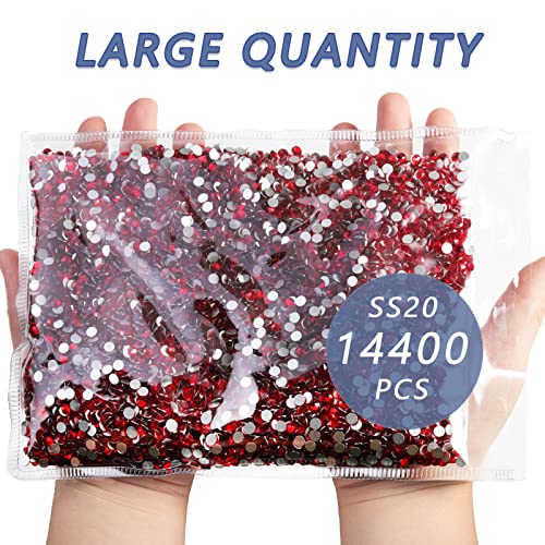 Image of Beadsland Flat Back Crystal Rhinestones Bulk, Light Siam, SS20, 14400pcs