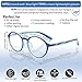 MPSU Blue Light Blocking Lightweight Womens/Mens, Round Computer Reading, UV Protection Anti Eyestrain Glasses(Blue)