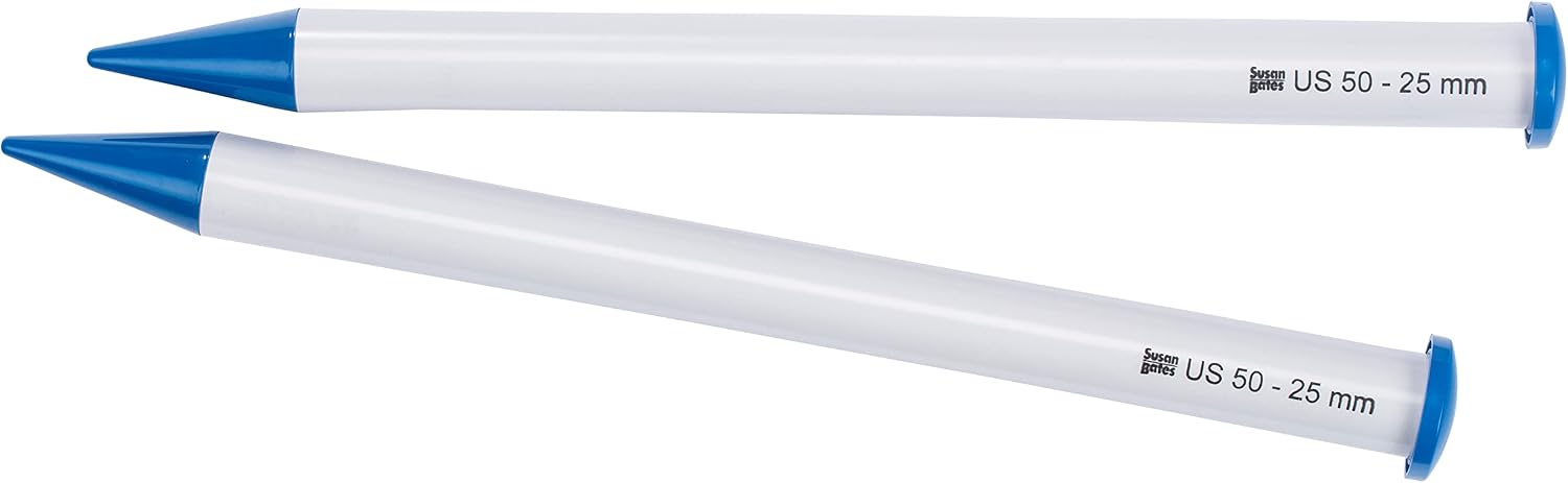 Susan Bates 14-Inch Single Point Knitting Needle, 25mm, White/Blue
