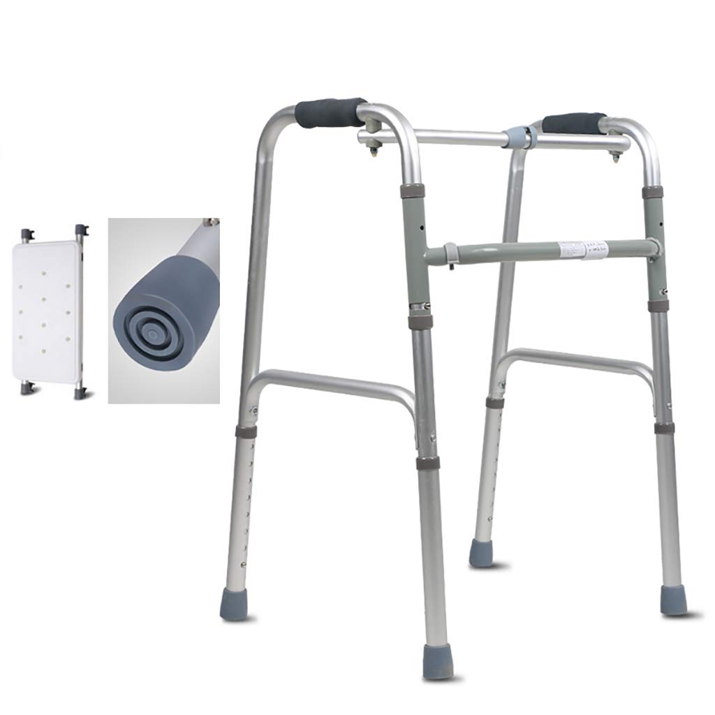 FKDEWALKER Aluminium Folding Lightweight Walking Frame,Walking Mobility Aid，Walker with Waterproof seat