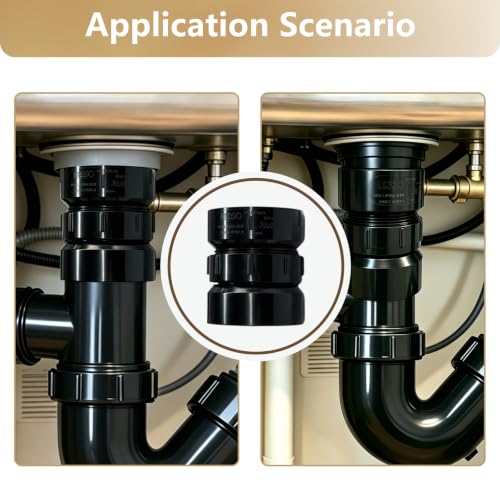 Image of Lesso 2''ABS Union 2-Inch X 2-Inch Hub Union,Black 2 Inch