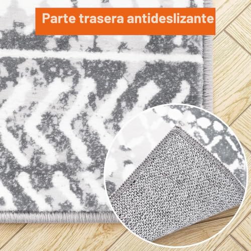 Alfombra pasillo 60x210cm corredor antideslizante lavable de área gris 5