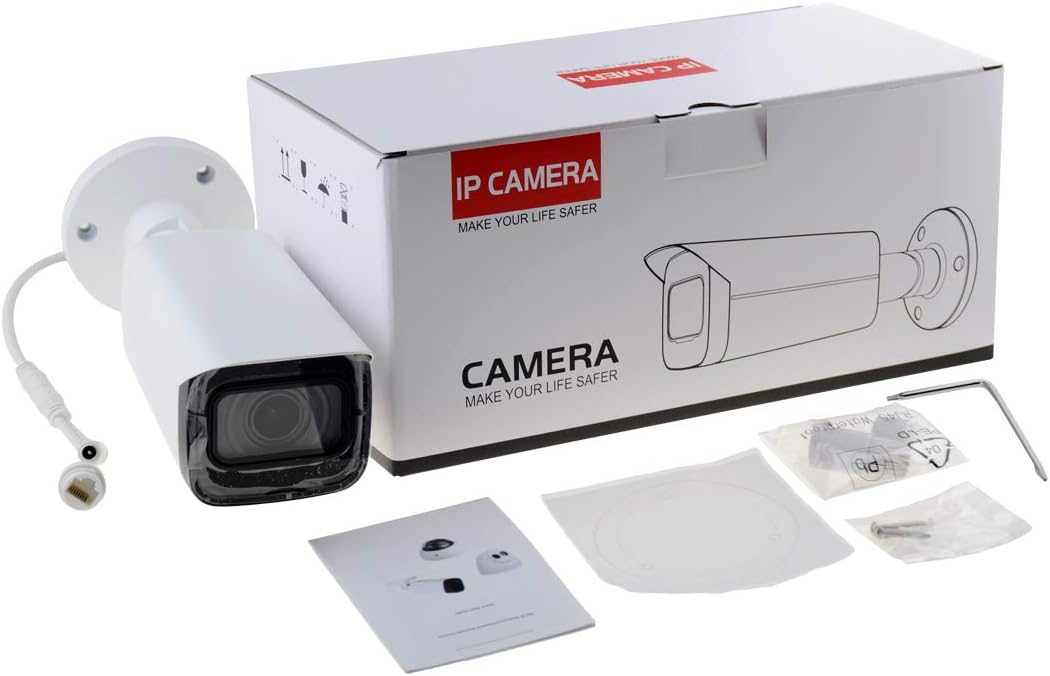 Crazy Clearance 6MP IP PoE Security Bullet Camera IPC-HFW4631H-ZSA Motorized Zoom 2.7~13.5mm VF Lens 5X Optical Zoom Outdoor Camera,Built-in Audio,SD Card Slot,IR 80m Night Vision H.265,IP67 Waterproof