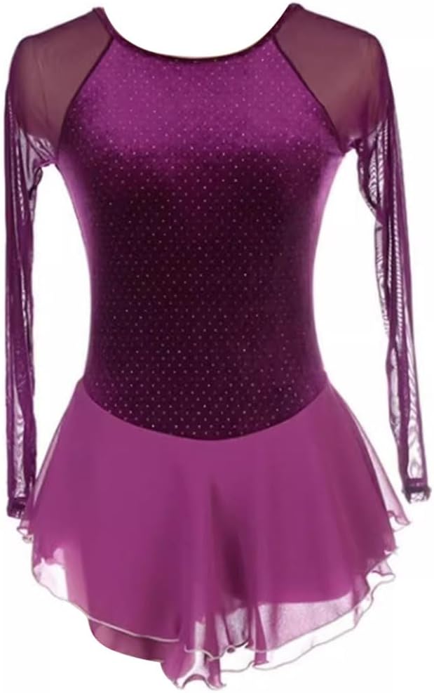 Simple Generous Figure Skating Dress Women Girls Gymnastics Leotard Competition Backless Lyrical Dance Costume