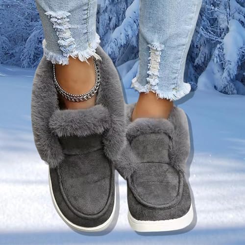 Fuzzy Slippers Women Plush Platform Fleece Lining Cozy Shoes Indoor Outdoor Winter Warm Fuzzy House Slippers, Soft Slip on Faux Fur Lined Slipper House Shoes for Women4