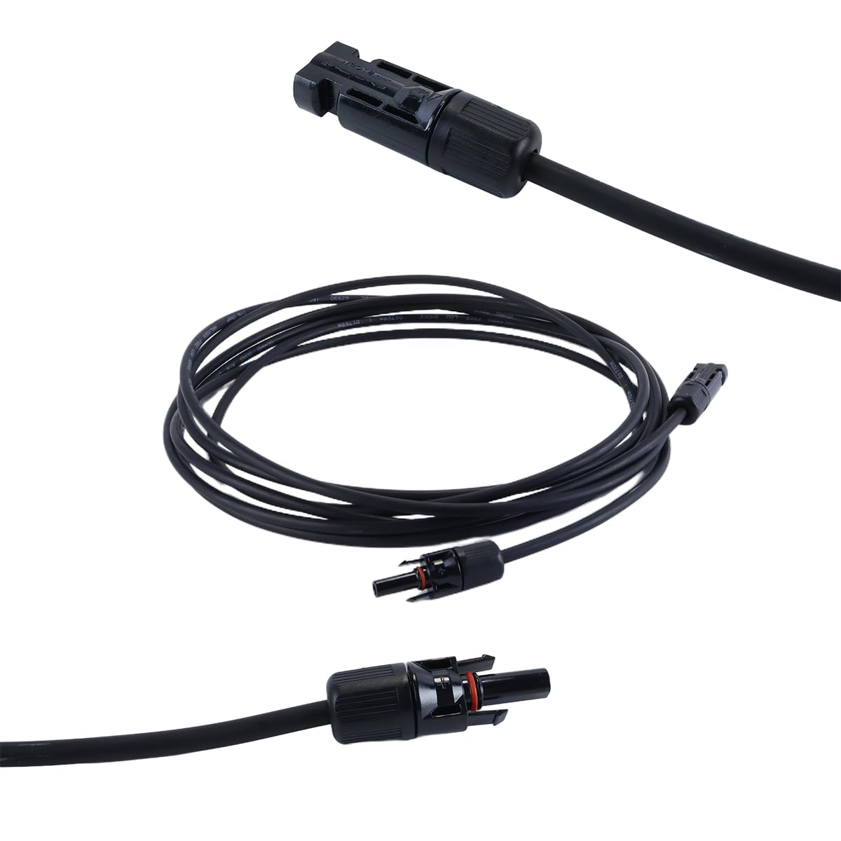 Cables De Extensión Solar (2 Unidades, 5 M, 6 Mm²), Ambos Extremos, Negro/rojo, Para Paneles Solares, Autocaravanas, Barcos Y Sistemas Aislados.