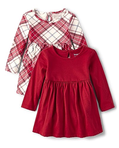 Image of The Children's Place Baby Girls' Long Sleeve Everday Casual Dress Bodysuit