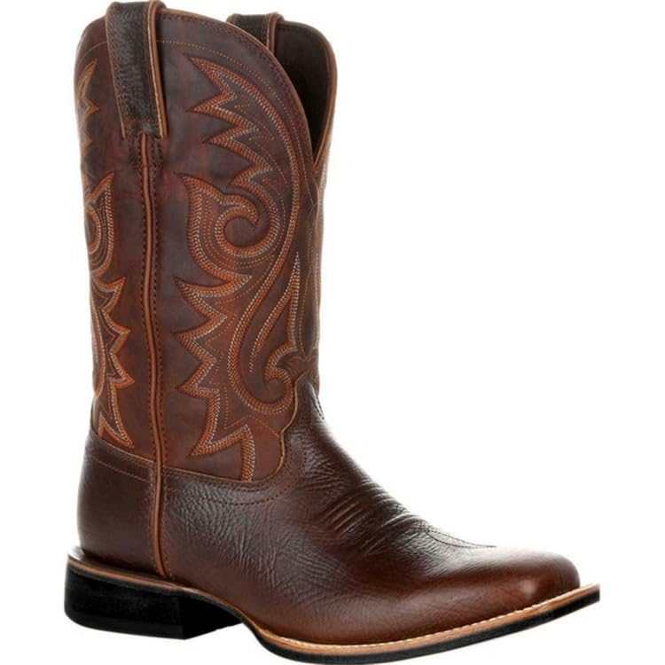 Western Cowboy Boots for Men Casual Retro Boots Classic Embroidered Wide Calf Cowboy Boots Country Work Boot2