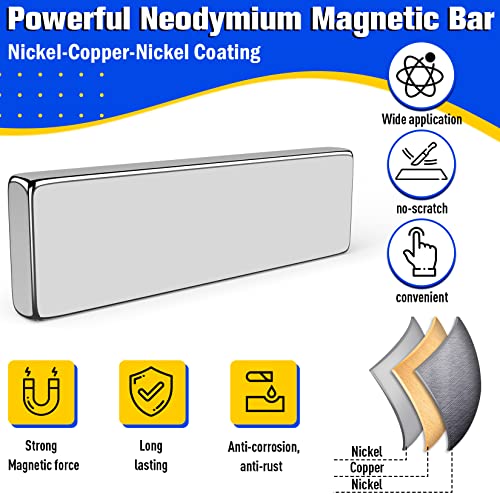 Image of FINDMAG Small Neodymium Bar Magnets, 50 Pack 20x5x2mm, Rectangular | Slim rare earth magnets with a flat profile; for whiteboards, lockers, fridge displays, crafts, office organizers and models