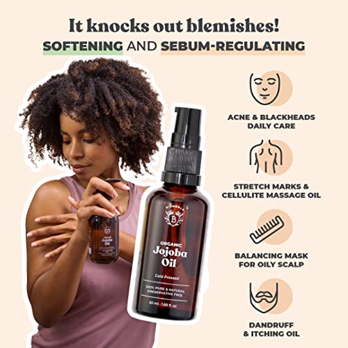 BIOLOGISCHE JOJOBAOLIE | 100% Puur, Natuurlijk & Koudgeperst | Gezicht, Lichaam, Haar, Baard, Nagels | Vegan & Cruelty… - Afbeelding 3