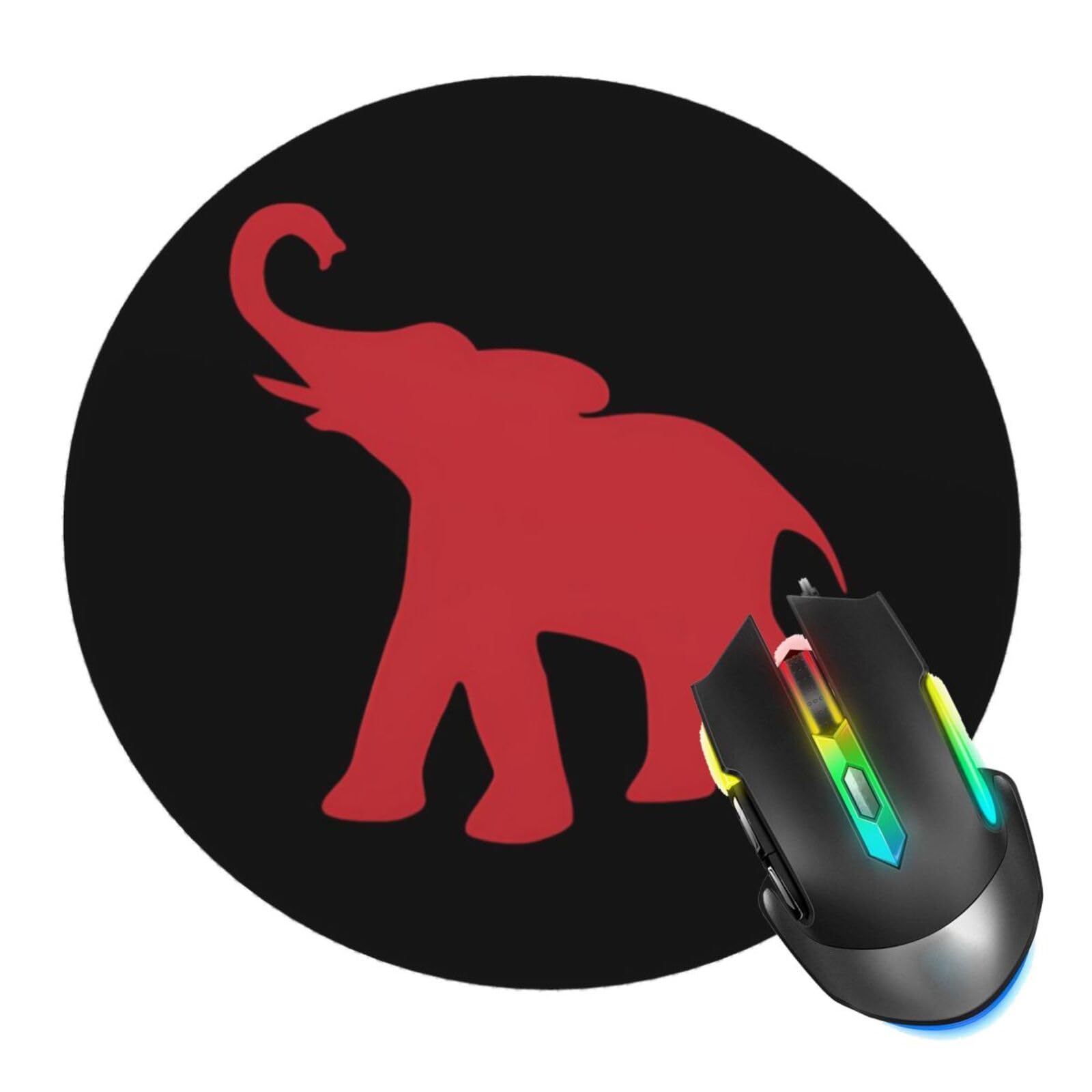 Red Elephant Mouse Pad, Mouse Pads for Desk, Stitched Edge Mousepad with Non-Slip Rubber Base, Gaming Mouse Mat for Computer Laptop Home Office