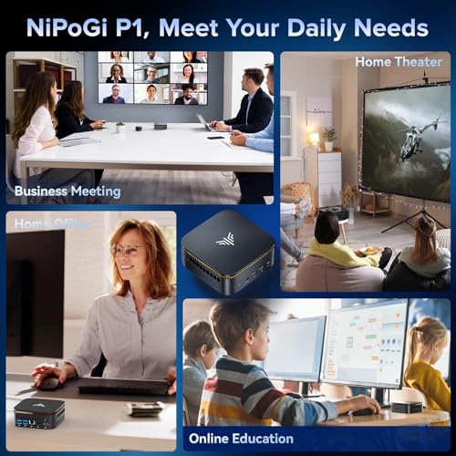 Pinova P1 Mini PC ??D 4300U(Max 3.7GHz, 4C/4T, Migliore 3500U/N150/N97),16GB DDR4 512GB SSD Desktop Computer, Triplo Display DP 1.4+HDMI 2.0+USB3.2 Type-C 4K@60Hz/WiFi 5/BT4.2 Radeon Graphics - PC Desktop - Immagine 7