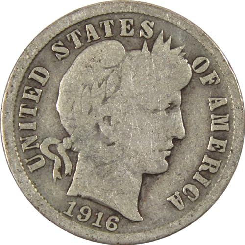 1916 Barber Dime G Good Silver 10c Coin