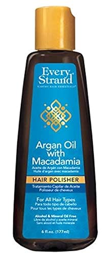 Every Strand Aceite de argán con pulidor de cabello de macadamia 6 onzas líquidas 6 onzas
