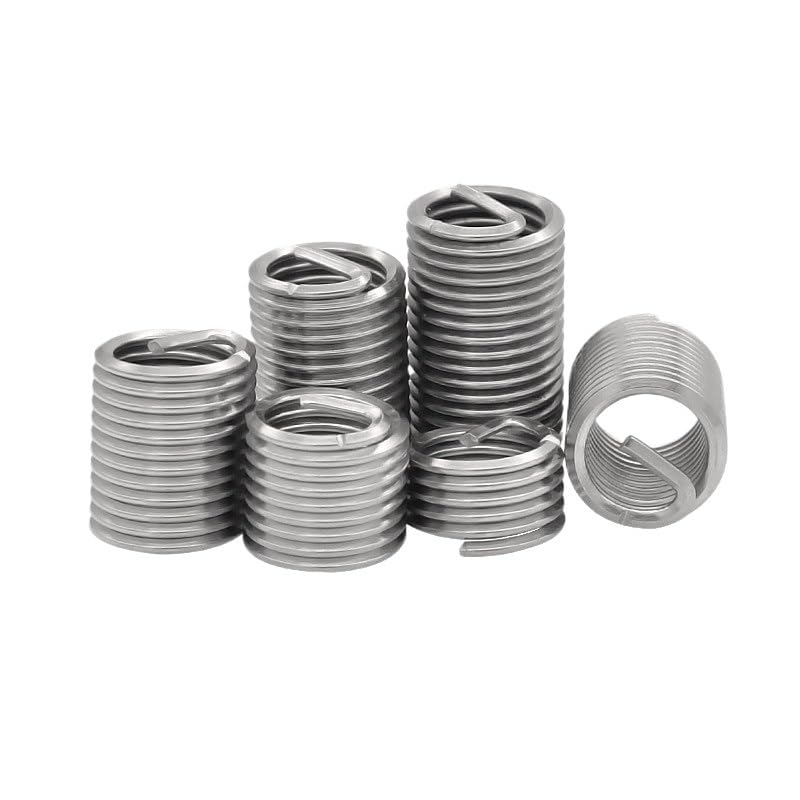 100pcs M6*1.0 * 1.5D Wire Thread Insert Stainless Steel 304 Wire Screw Sleeve, M6 Screw Bushing Helical Wire Thread Repair Insert