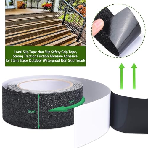 Image of Anti Slip Grip Tape, Non-slip Traction Tapes with Glow in the Dark Reduce the Risk of Slipping for Indoor or Outdoor Stair Tread Step and Other Slippery Surfaces - Keeps You Safe (2inch x 20Ft)