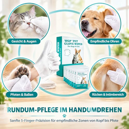 Feuchttücher Hunde Handschuhe, 12 Stück, Doppelseitig – Ansicht 2
