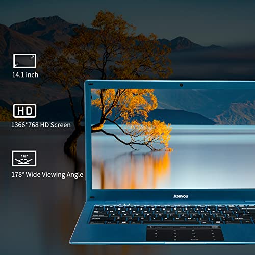 2022-Newest-Azeyou-141-Thin-Light-Business-Student-Laptop-Computer-up-to-28GHz-Intel-Celeron-N4020-Processor-4GB-DDR4-RAM-64GB-Storage-2MP-Webcam-WiFi-Bluetooth-Windows-11-Laptop-Blue