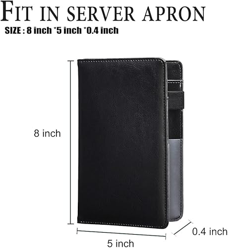 Miniatura 2 de Libros negros para meseracamarero con bolsillo para dinero con cremallera, lindo organizador de libros de camarera, accesorios para delantales de