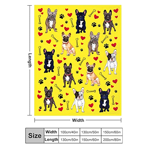 Boston Terrier Blanket French Bulldog Paws Throw Blankets Puppy Pitbull Warm Cozy Sofa Bedding Stuff Living Room Decor For Frenchie Dog Lover Toddler Kids Boys Girls Women Men Gifts 50"X40" #TOP1