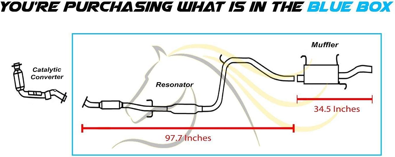 Northeastern Exhaust | Stainless Steel Resonator Pipe, Muffler Exhaust System Kit Compatible for Ford Escort 1997-1999 | Mercury Tracer 1997-1999 2.0L | Free Gasket and Clamps Included | Wagon