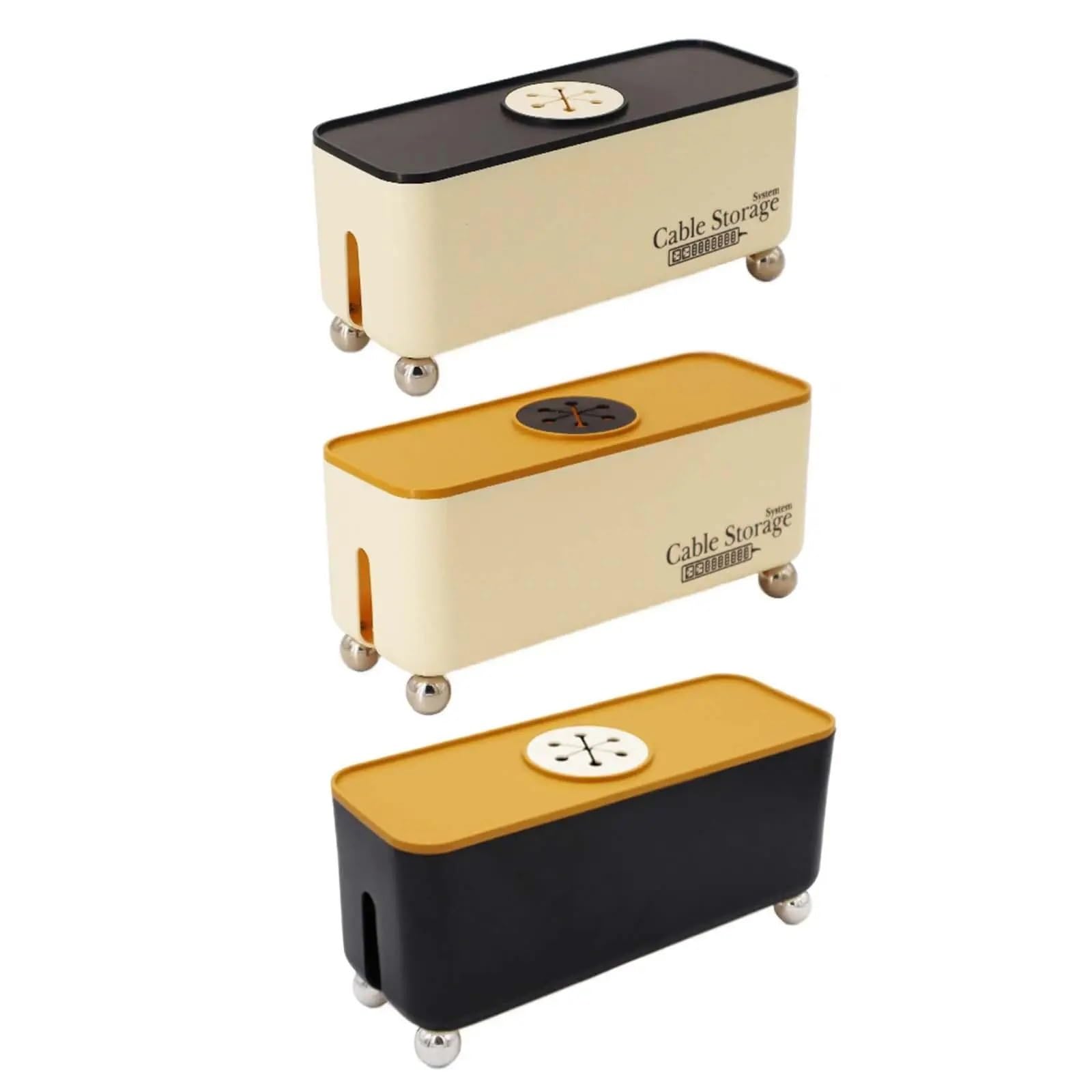 Kabelmanagementbox Kabelmanagement-Box, Verlängerungskabel-Organizer for Powers Stripe Protector, Drahtmanagement-Concealer, Abdeckung, Hider(Orange Lid)
