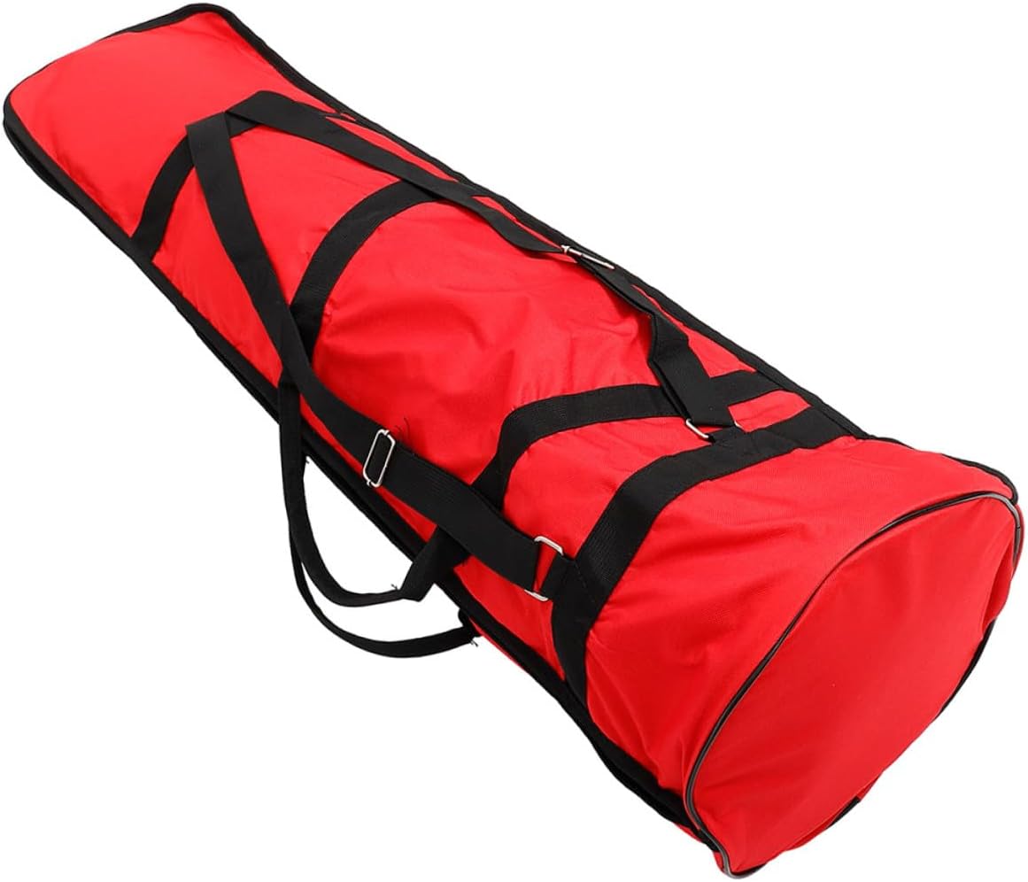 MAGICLULU Thickened Waterproof Oxford Cloth Trombone Case Red Portable Trombone Storage Bag with Padded Shoulder Strap for Travel and Instrument Protection
