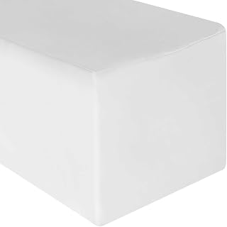 Lann's Linens - 8' Premium Fitted Tablecloth for 96" x 30" Rectangular Table - Wedding/Banquet/Trade Show - Polyester Cloth Fabric Cover - White