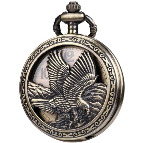 Montre gousset aigle en bronze le cadeau de Noël et Saint-Valentin idéal - 3