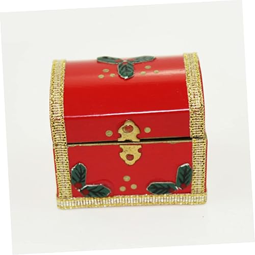 Miniatura 4 de TOYANDONA 1pc juego de madera mini muebles mini juguetes muebles simulados juguete mini artesanía caja de Navidad juguete madera rojo artesanía