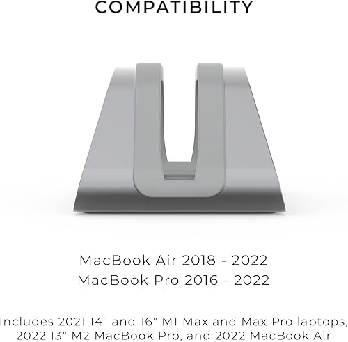 Miniatura 7 de HumanCentric Soporte vertical de aluminio para escritorio para MacBook, MacBook Pro, MacBook Air, gris espacial