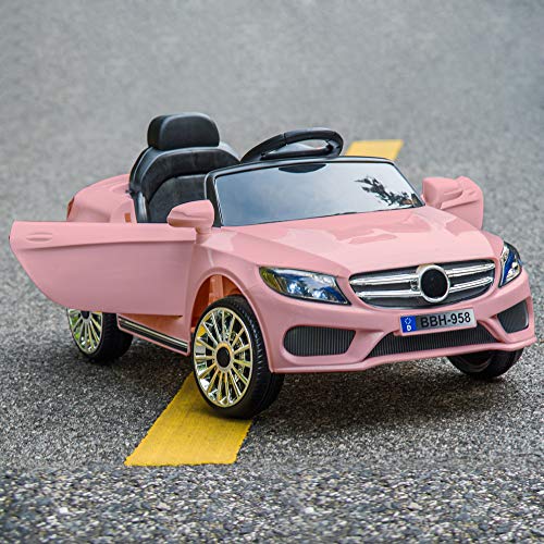 Winado Kids Ride On Car, 12V 4-Wheel Battery Motorized Vehicles, W/Parent Remote Control, Openable Doors, Mp3 Player, Bright Led Light, Seat With Seat Belt, Smooth Start, 3 Speed Modes (Pink) #TOP7